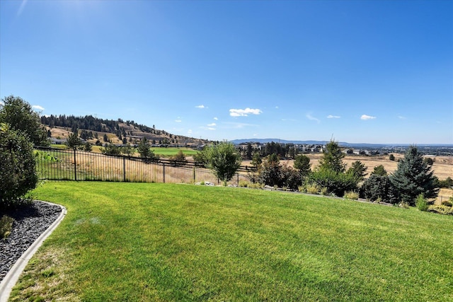 view of yard with a rural view