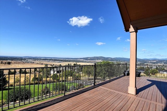 deck featuring a mountain view