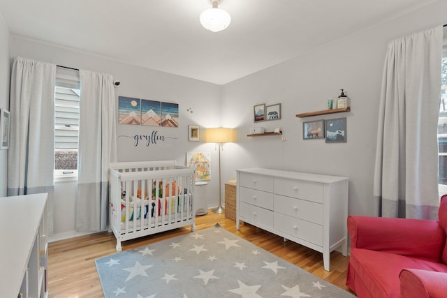 bedroom featuring light hardwood / wood-style flooring