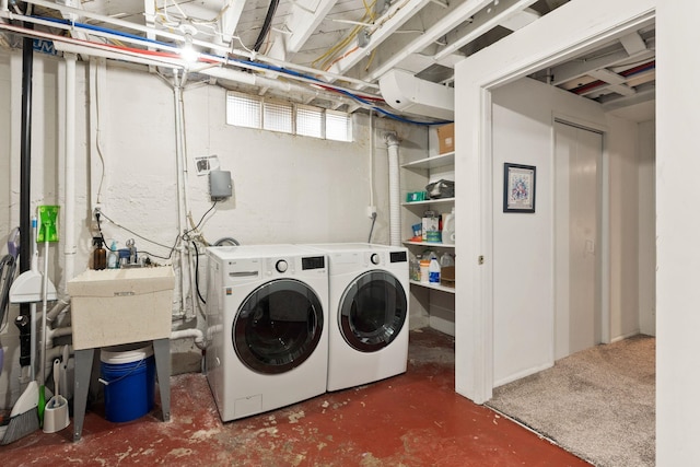 laundry area featuring washer and dryer