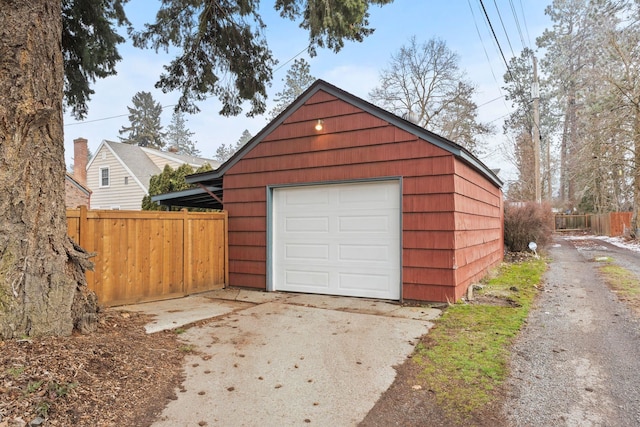 view of garage