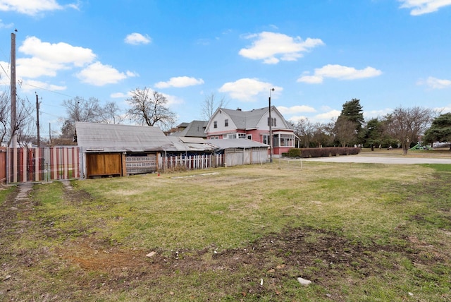 view of yard featuring fence
