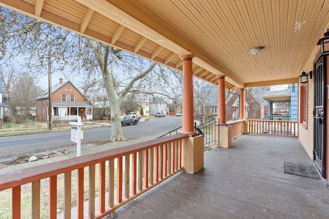 deck with covered porch