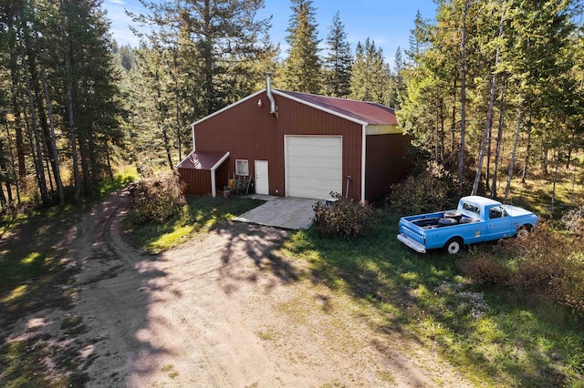 view of garage