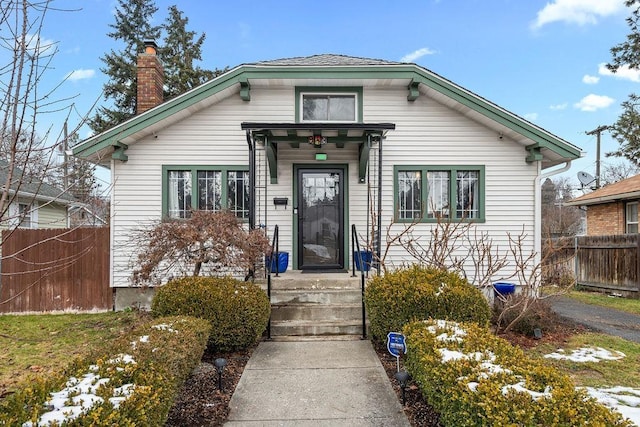 view of bungalow-style home