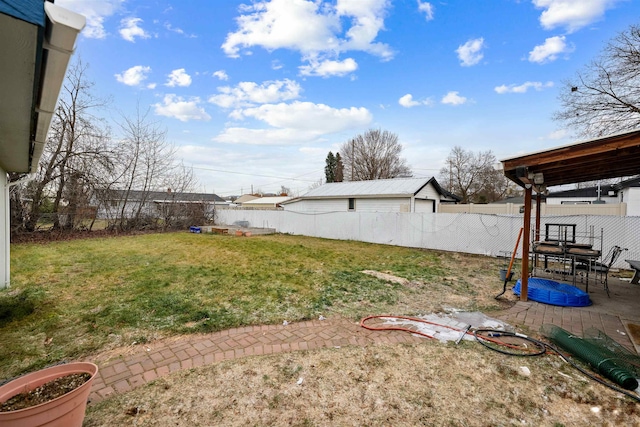 view of yard with a patio area