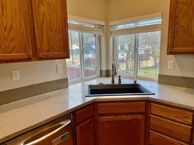 kitchen with stainless steel dishwasher and sink