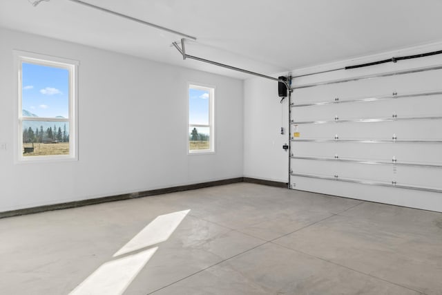 garage with baseboards