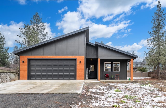 modern home with a garage