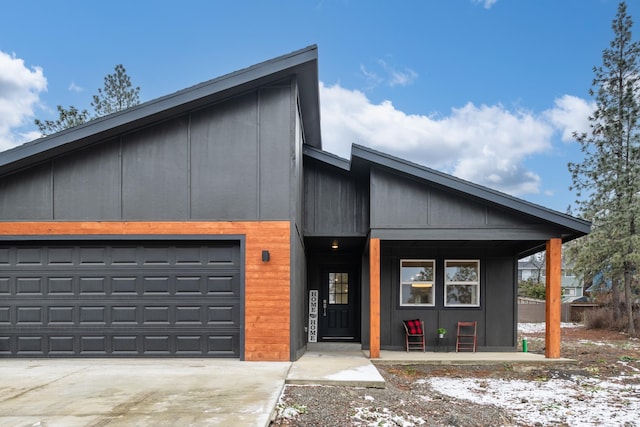 modern home with a garage