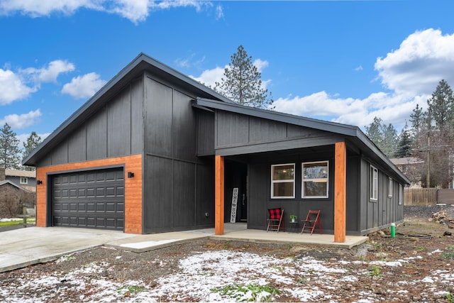 contemporary house featuring a garage