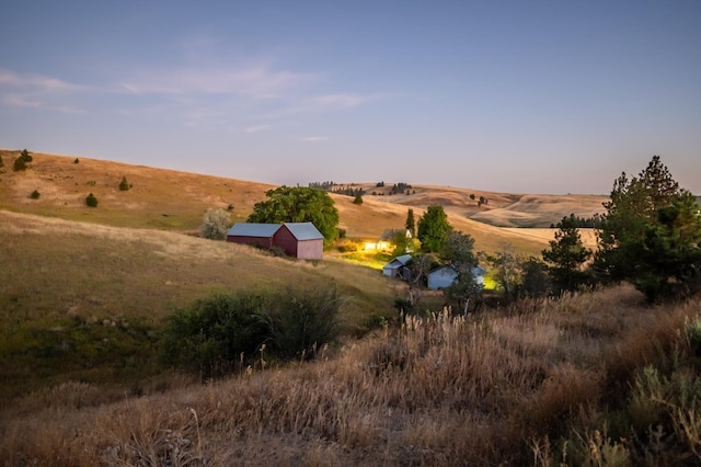 exterior space with a rural view