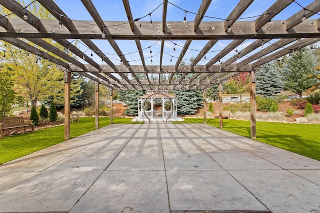 view of patio / terrace featuring a pergola