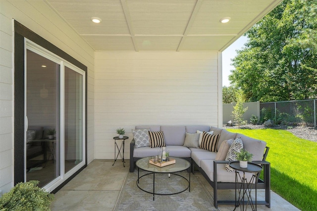 view of patio with an outdoor living space