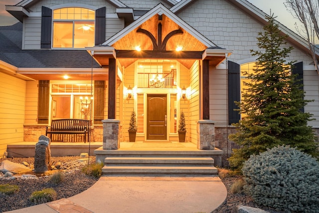 property entrance with a porch