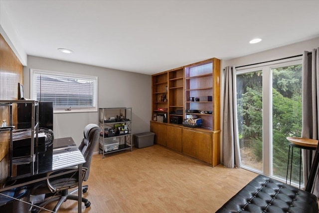 office featuring light hardwood / wood-style floors