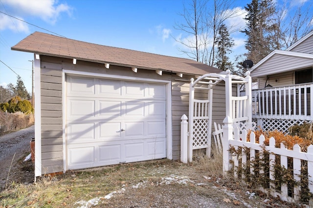 view of garage