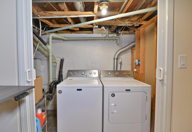 laundry room with washing machine and clothes dryer