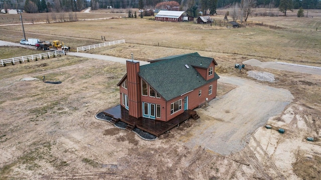 drone / aerial view with a rural view