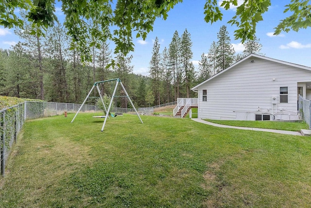 view of yard featuring a playground