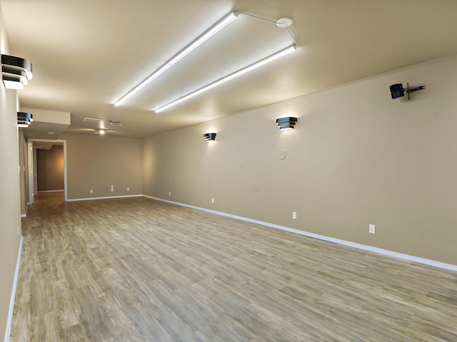 spare room with light hardwood / wood-style floors