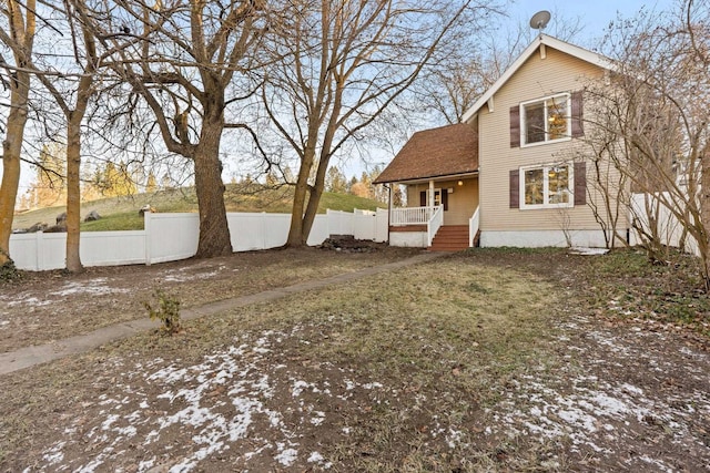 exterior space with covered porch