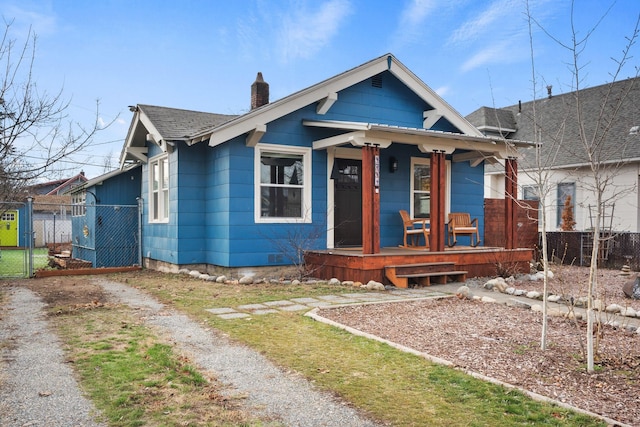 bungalow-style house featuring covered porch