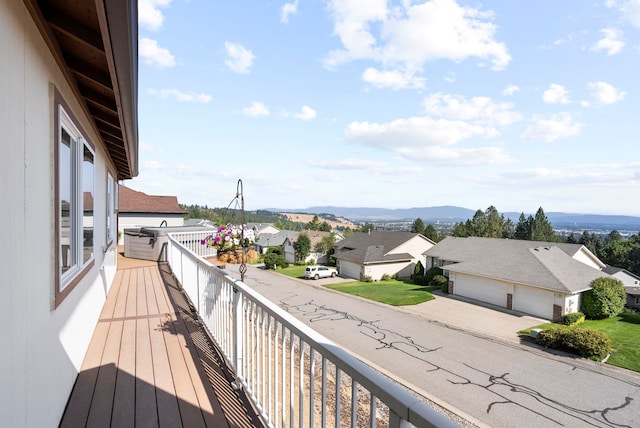 balcony with a mountain view