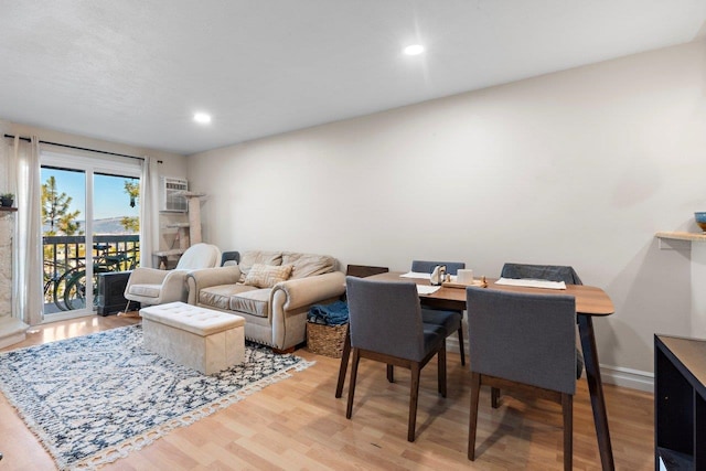 living room with light wood-type flooring