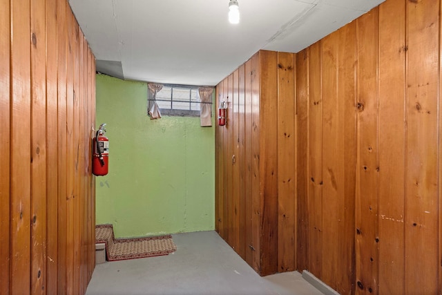 interior space with wood walls