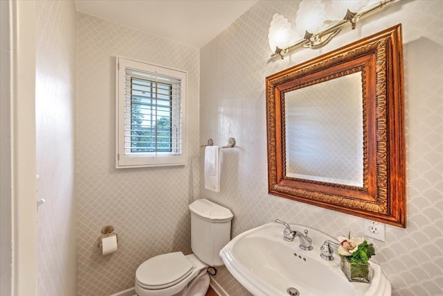 bathroom featuring sink and toilet