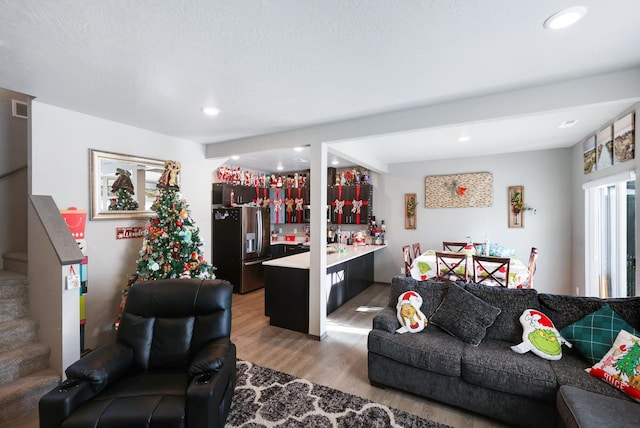 living room featuring hardwood / wood-style floors