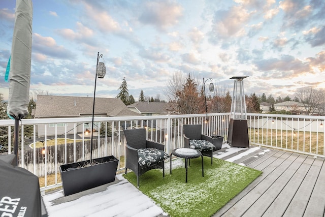 wooden deck featuring grilling area