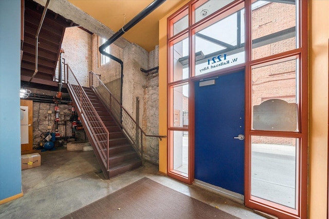 interior space with concrete floors