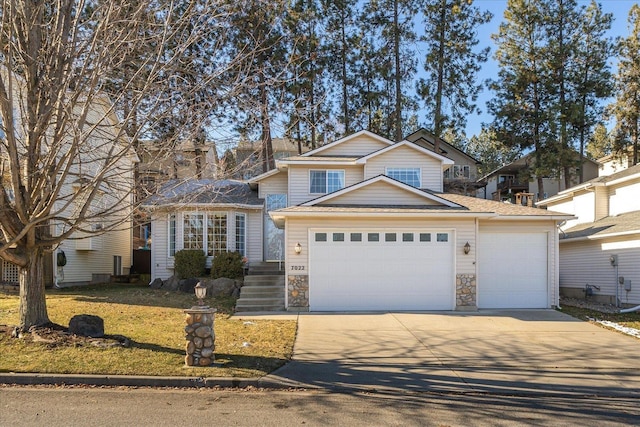 view of front of house with a garage