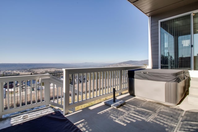 balcony with a mountain view