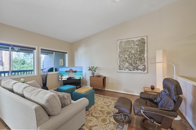 living room with light wood-type flooring