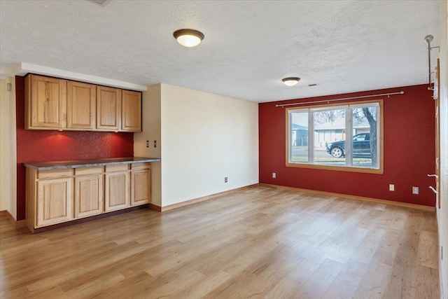 interior space with light hardwood / wood-style flooring and a textured ceiling