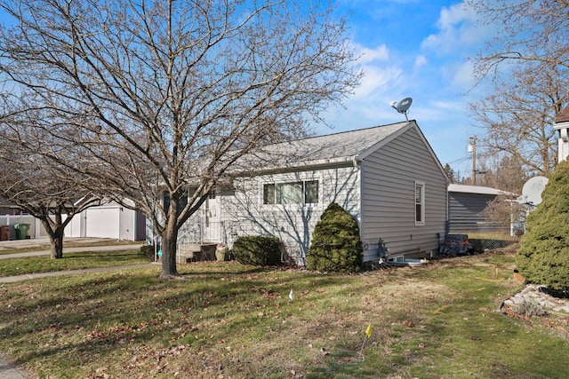 view of property exterior featuring a yard