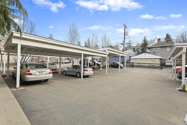 view of car parking featuring a carport