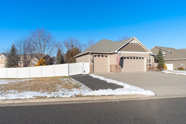 view of front of home with a garage