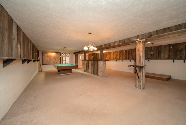 3732 E Westwood Ave, Chattaroy, WA 99003 - rec room featuring a textured ceiling, carpet floors, and pool table