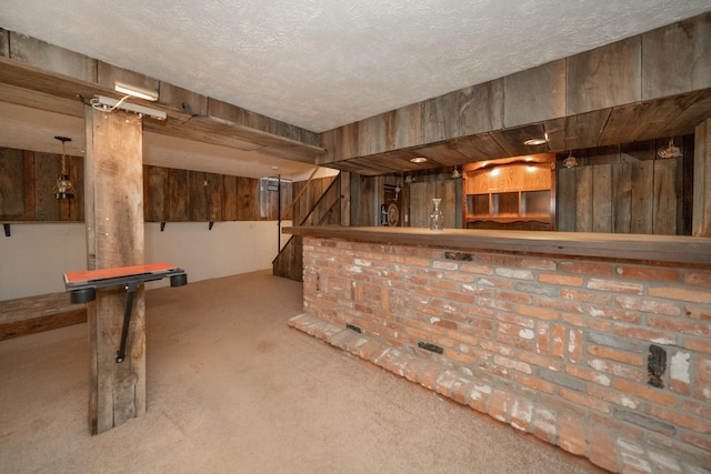 3732 E Westwood Ave, Chattaroy, WA 99003 - bar with carpet, a dry bar, and a textured ceiling