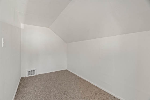 additional living space with carpet floors and vaulted ceiling