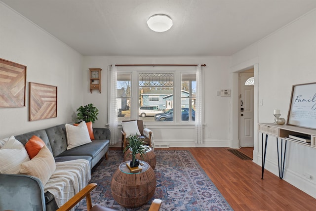 living room featuring hardwood / wood-style flooring