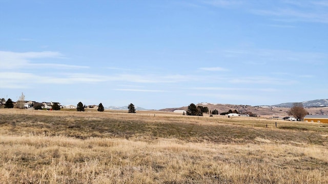 view of landscape featuring a rural view and a mountain view