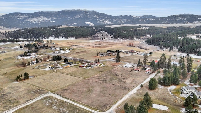 drone / aerial view with a mountain view