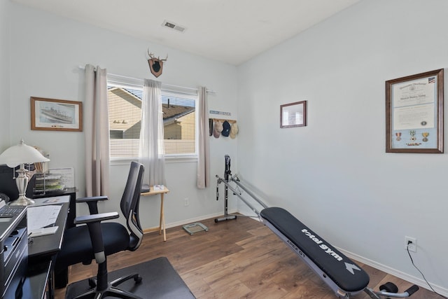 office featuring wood-type flooring