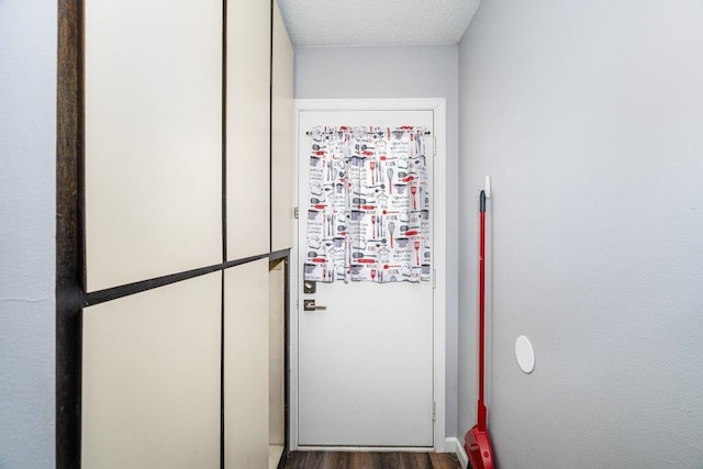 doorway to outside with dark wood-type flooring