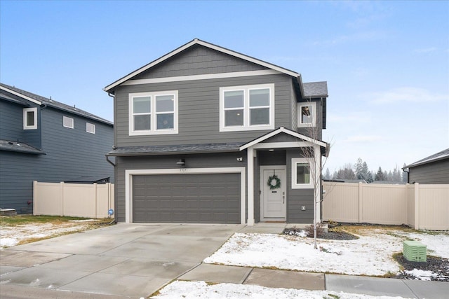 view of property featuring a garage